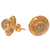 Gold plated rutile quartz button earrings, 'Golden Moon' - Gold Plated Sterling Silver Rutile Quartz Earrings Indonesia (image 2b) thumbail