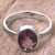 Amethyst solitaire ring, 'Simply in Purple' - Hand Made Amethyst and Silver Solitaire Ring from Indonesia