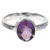 Amethyst solitaire ring, 'Simply in Purple' - Hand Made Amethyst and Silver Solitaire Ring from Indonesia