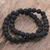 Lava stone stretch bracelets, 'Kintamani Lava' (pair) - Lava Stone Stretch Bracelets (Pair) from Indonesia