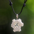 Bone pendant necklace, 'Frog Circle' - Hand Made Bone Pendant Necklace Frogs from Indonesia (image 2) thumbail