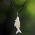 Bone pendant necklace, 'Loving Whales' - Hand Made Bone Pendant Necklace Whales from Indonesia