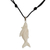 Bone pendant necklace, 'Loving Whales' - Hand Made Bone Pendant Necklace Whales from Indonesia thumbail
