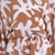 Short rayon robe, 'Balinese Spice' - Women's Brown and White Fern Floral Rayon Wrap Short Robe (image 2g) thumbail