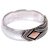 Gold accented sterling silver band ring, 'Golden Stare' - Sterling Silver Ring with Gold Plated Accents (image 2b) thumbail