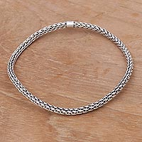 Sterling silver bangle bracelet, 'Unbroken Hope'