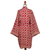 Short rayon batik kimono, 'Claret Nebula' - Balinese Hand Stamped Batik on Short Rayon Robe in Red (image 2d) thumbail