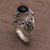 Onyx locket ring, 'Gerhana Shrine' - Onyx and 925 Sterling Silver Locket Ring from Bali (image 2b) thumbail
