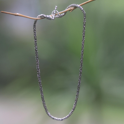 Sterling silver chain necklace, 'Balinese Grace' - Sterling Silver Chain Necklace