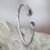 Amethyst cuff bracelet, 'Bright Eyes' - Amethyst Sterling Silver Cuff Bracelet from Indonesia