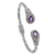 Amethyst cuff bracelet, 'Bright Eyes' - Amethyst Sterling Silver Cuff Bracelet from Indonesia thumbail