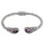 Amethyst cuff bracelet, 'Bright Eyes' - Amethyst Sterling Silver Cuff Bracelet from Indonesia (image 2d) thumbail