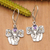 Gold accented amethyst dangle earrings, 'Indonesian Elephant' - Hand Made Amethyst Elephant Dangle Earrings from Indonesia