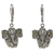 Gold accented blue topaz dangle earrings, 'Indonesian Elephant' - Balinese Blue Topaz Sterling Silver Elephant Dangle Earrings (image 2a) thumbail