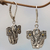 Gold accented blue topaz dangle earrings, 'Indonesian Elephant' - Balinese Blue Topaz Sterling Silver Elephant Dangle Earrings (image 2b) thumbail