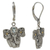 Gold accented blue topaz dangle earrings, 'Indonesian Elephant' - Balinese Blue Topaz Sterling Silver Elephant Dangle Earrings (image 2d) thumbail