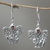 Garnet dangle earrings, 'Red Gajah' - Garnet and Sterling Silver Balinese Elephant Dangle Earrings (image 2b) thumbail