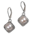 Gold accented cultured pearl dangle earrings, 'White Altar' - Cultured Freshwater Pearl and Sterling Silver Earrings (image 2a) thumbail