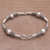 Sterling silver link bracelet, 'Tubes' - Sterling Silver Link Bracelet with Balinese Designs