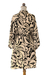 Short rayon robe, 'Sunset Shade' - Women's Cornsilk and Black Rayon Short Robe with Self Belt (image 2e) thumbail