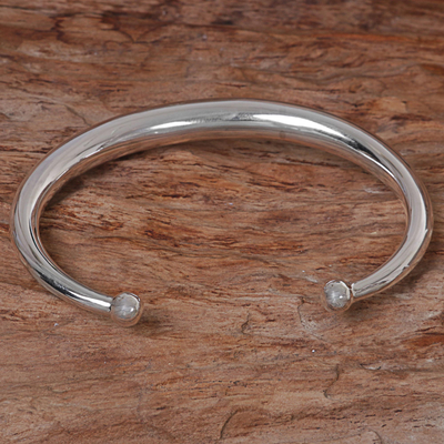 Sterling silver cuff bracelet, 'Majestic Horn' - Hand Made Sterling Silver Cuff Bracelet from Indonesia