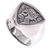 Men's sterling silver signet ring, 'Dapper Skull' - Hand Made Sterling Silver Skull Signet Ring from Indonesia thumbail