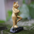 Wood sculpture, 'Cat's Pose' - Hand Carved Gold Tone Wood Sculpture Cat from Indonesia (image 2b) thumbail