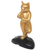 Wood sculpture, 'Cat's Pose' - Hand Carved Gold Tone Wood Sculpture Cat from Indonesia (image 2d) thumbail