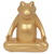 Wood sculpture, 'Peaceful Frog' - Hand Made Gold Tone Wood Frog Sculpture from Indonesia thumbail