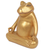 Wood sculpture, 'Peaceful Frog' - Hand Made Gold Tone Wood Frog Sculpture from Indonesia (image 2e) thumbail