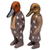 Wood sculptures, 'Floral Duck Fashionistas' (pair) - Wood Sculptures Ducks Floral Motif (Pair) from Indonesia thumbail