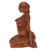 Wood statuette, 'Mother-to-Be' - Suar Wood Pregnant Mother Statuette Hand carved in Indonesia (image 2g) thumbail