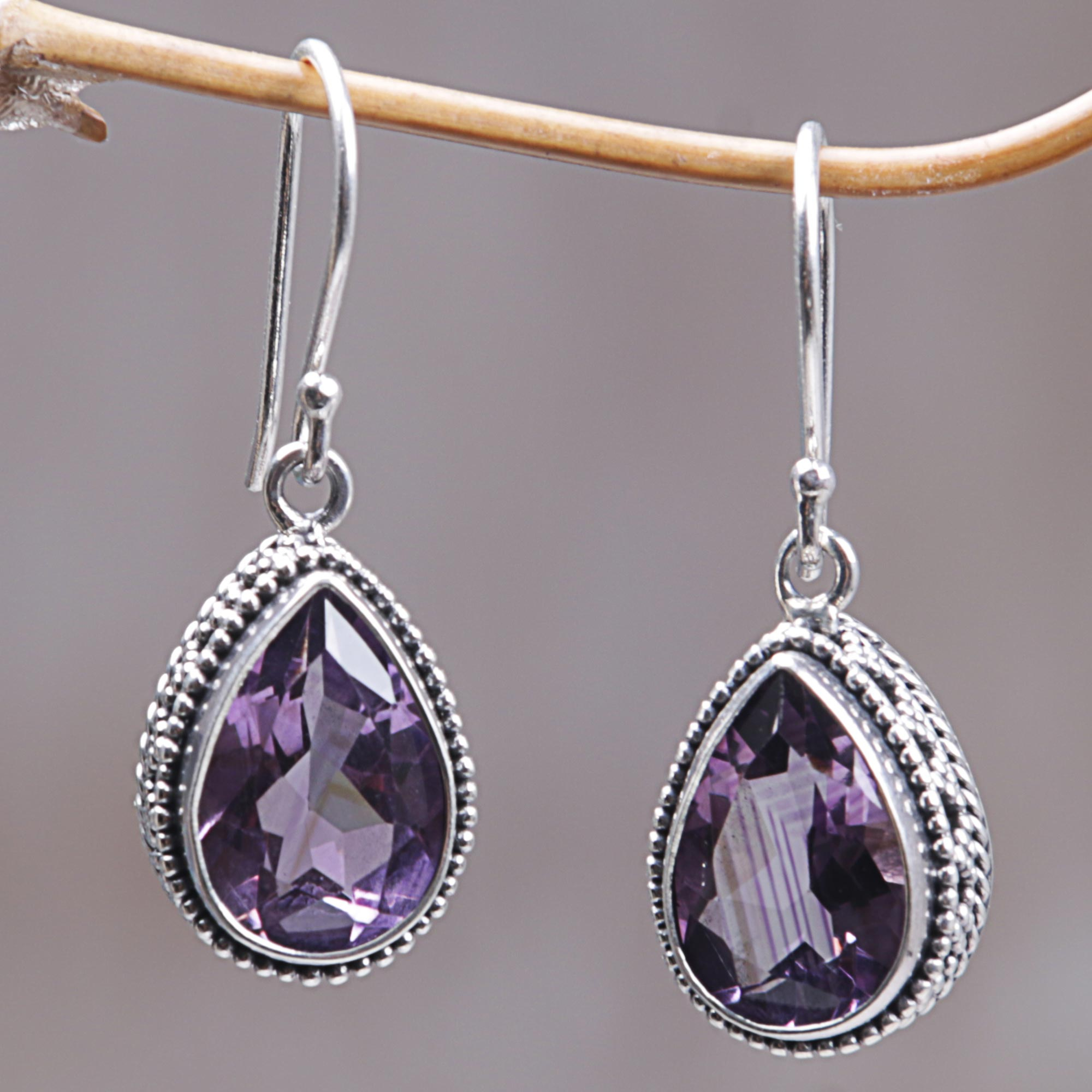 UNICEF Market | 925 Silver Earrings with Amethyst Total 8 Carats from ...