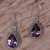 Amethyst dangle earrings, 'Sparkling Dew' - 925 Silver Earrings with Amethyst Total 8 Carats from Bali (image 2b) thumbail