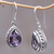 Amethyst dangle earrings, 'Sparkling Dew' - 925 Silver Earrings with Amethyst Total 8 Carats from Bali (image 2c) thumbail