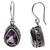 Amethyst dangle earrings, 'Sparkling Dew' - 925 Silver Earrings with Amethyst Total 8 Carats from Bali (image 2e) thumbail