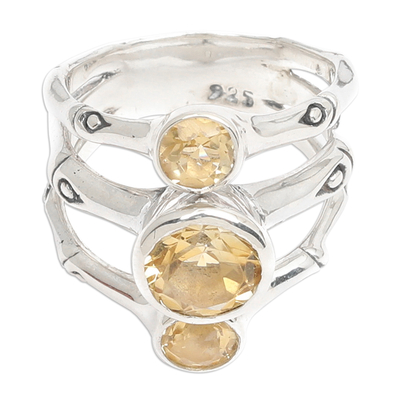 Hand Made Citrine Sterling Silver Multistone Ring Indonesia