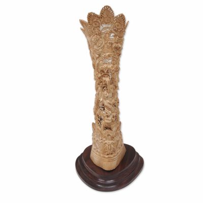 Bone sculpture, 'Ramayana Romance' - Hand Carved Hindu Bone Sculpture from Indonesia