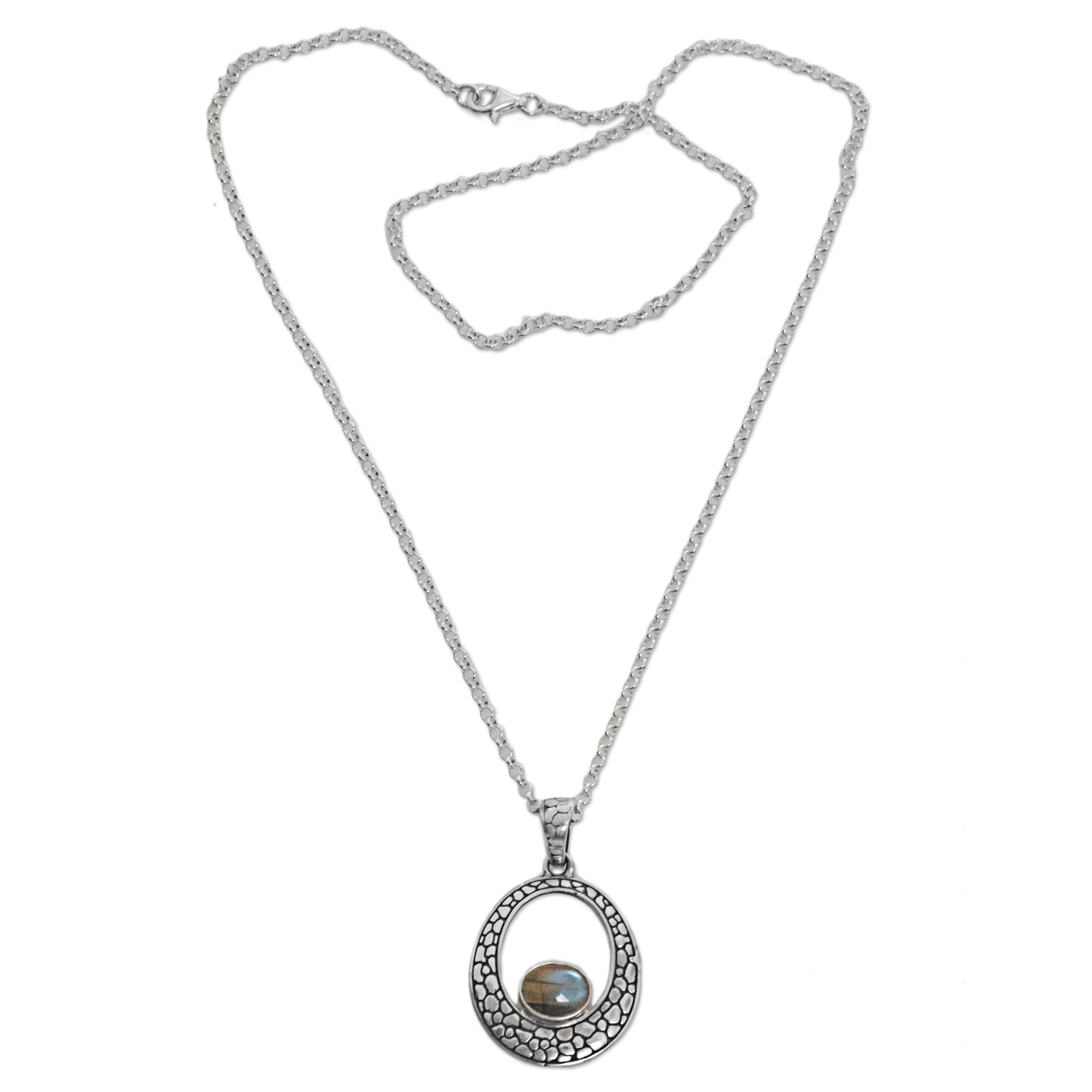 Sterling Silver Labradorite Pendant Necklace from Indonesia - Stone of ...