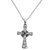 Amethyst cross pendant necklace, 'In God We Trust' - Sterling Silver Amethyst Cross Pendant Necklace Indonesia