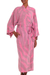 Rayon robe, 'Coral Reef' - 100% Rayon Light Pink Coral Reef Tie-Dye Robe from Indonesia (image 2a) thumbail