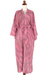Rayon robe, 'Coral Reef' - 100% Rayon Light Pink Coral Reef Tie-Dye Robe from Indonesia (image 2d) thumbail