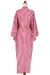 Rayon robe, 'Coral Reef' - 100% Rayon Light Pink Coral Reef Tie-Dye Robe from Indonesia