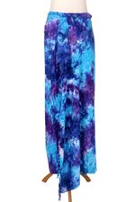 Rayon tie-dyed sarong, 'Sea Glass' - Rayon Tied Dyed Sarong in Assorted Shades of Blue and Purple