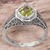 Peridot solitaire ring, 'Garden of Magic' - Sterling Silver Peridot Floral Solitaire Ring from Indonesia (image 2c) thumbail