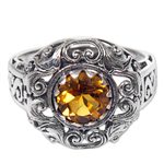 Citrine cocktail ring, 'Golden Dream' - Citrine Sterling Silver Ring Handmade in Indonesia