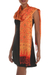 Silk shawl, 'Serene Garden' - Red and Yellow Hand-Stamped Batik Silk Shawl (image 2d) thumbail