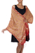 Silk shawl, 'Ceplok Beteng' - Red and Gold Metallic Hand Stamped Batik Silk Shawl thumbail