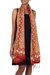 Silk shawl, 'Ceplok Beteng' - Red and Gold Metallic Hand Stamped Batik Silk Shawl (image 2b) thumbail