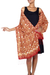 Batik silk shawl, 'Puzzling Parang' - Hand Stamped Batik Patterned Pure Silk Shawl thumbail